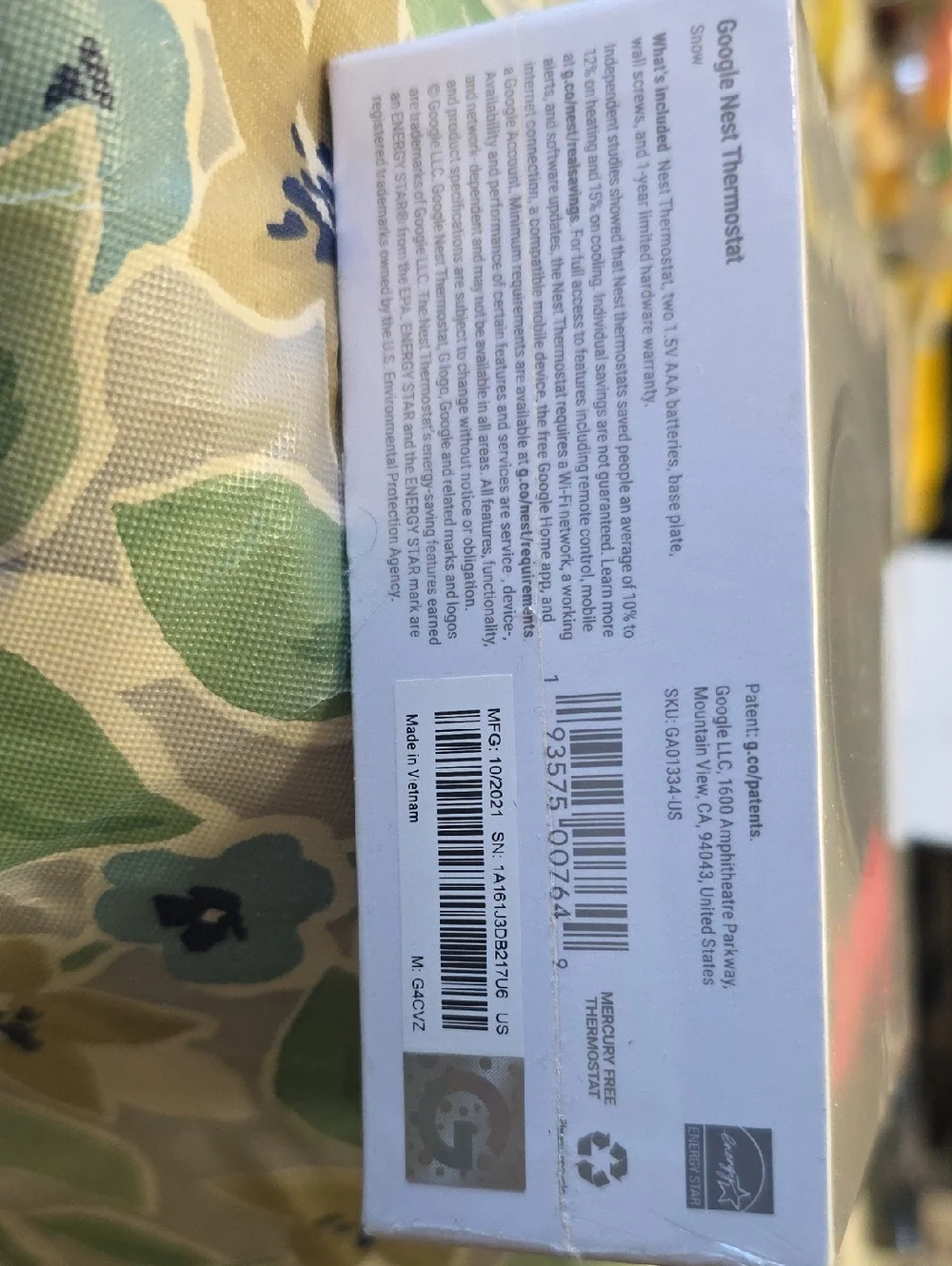 Google Nest Thermostat - White with Multicolor Logo
